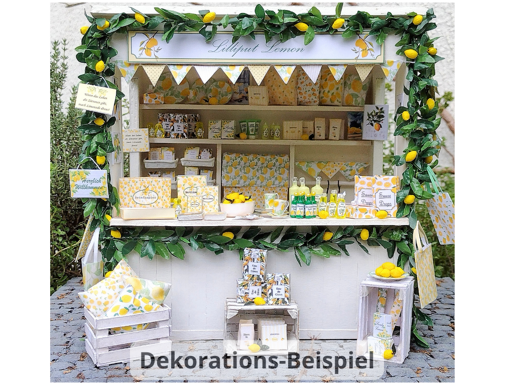 Bastelbögen und Anleitung Miniatur-Zitronenstand-Einrichtung - Bild 2