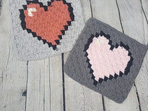 Der Herz Topflappen in C2C