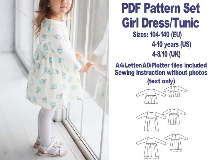 Toddler Dress Pattern Girl Dress Pattern PDF Sewing Patterns