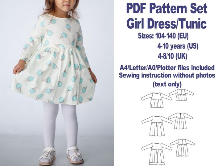 Toddler Dress Pattern Girl Dress Pattern PDF Sewing Patterns