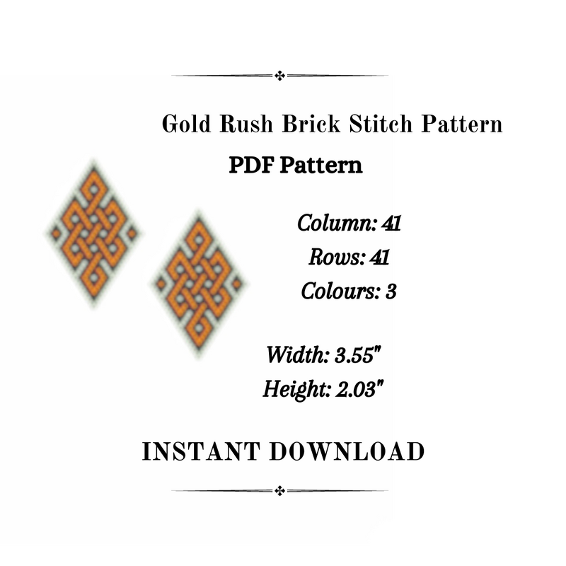 Gold Rush Peyote Stitch Bracelet And Brick Stitch Earrings - Image 3
