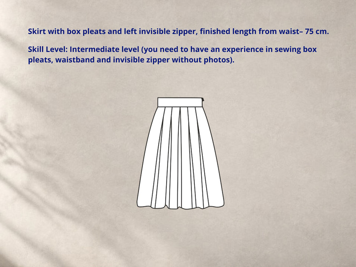 Pleated Skirt Pattern Vintage Sewing Patterns PDF Skirt Sewing Pattern