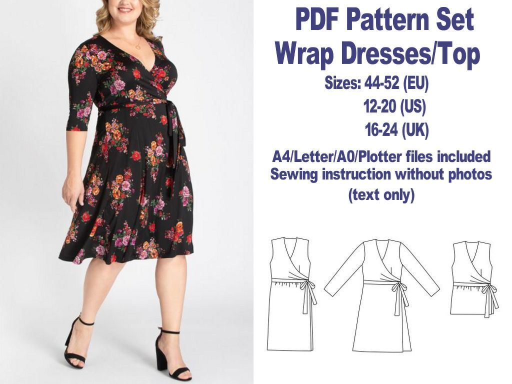 Wrap Dress Pattern Sewing Patterns Women Wrap Top Pattern PDF Patterns