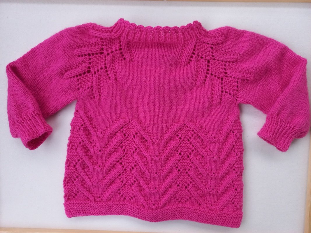 Strickanleitung Kinderjacke Gr .110/116,4-5J, Reihe für Reihe-Tabelle, PDF