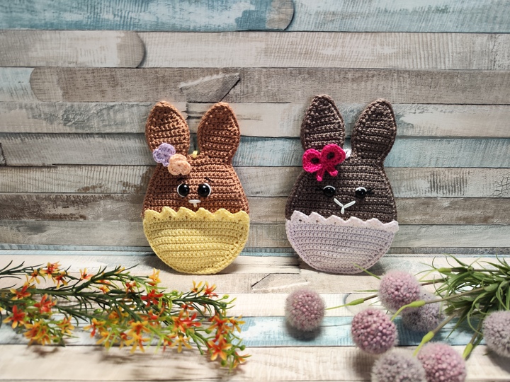 Häkelanleitung "Häschen im Osterei" (Tür/Ast/Fensterhänger/Blumenstecker)
