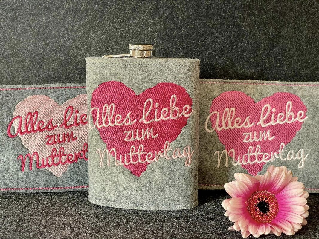 Stickdatei - Muttertag - Herz - 3 Größen