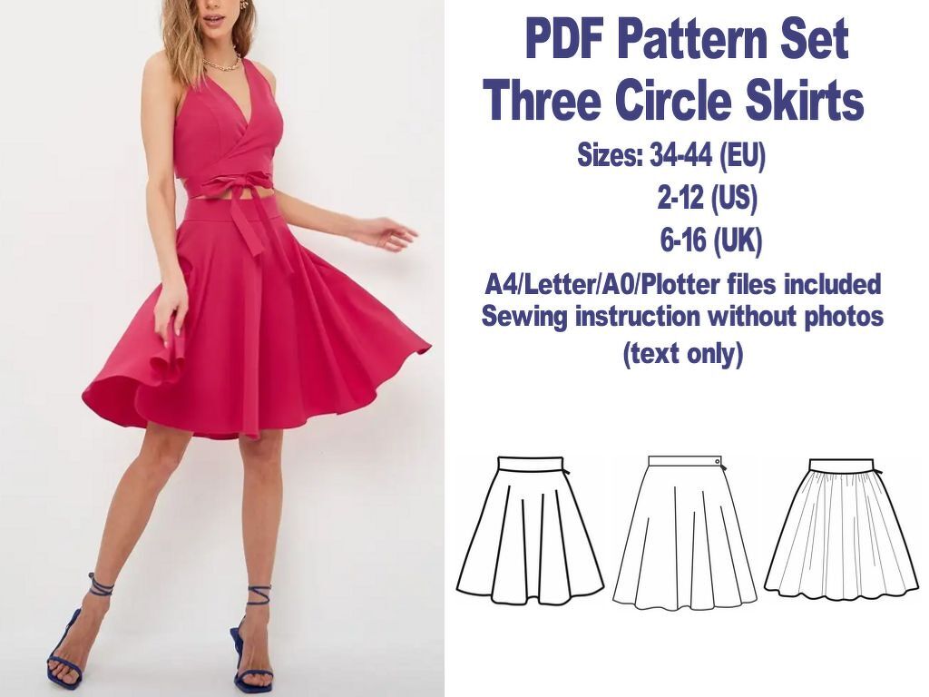 Circle Skirts Patterns PDF Sewing Pattern Women Clothes Sewing Patterns