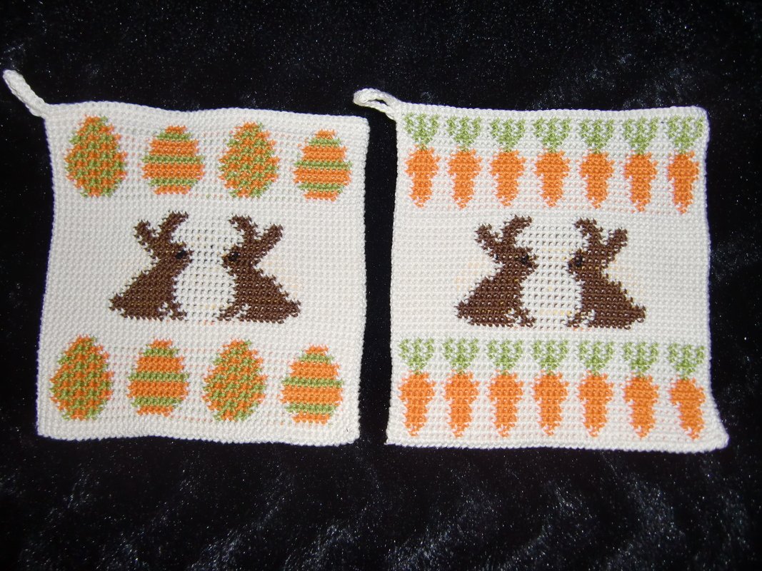 Tutorial doubleface potholders Easter with Chicks and Rabbit - Image 3