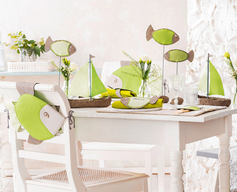 Genähte Platzsets, Hussen und Tischdeko für Kommunion &amp; Konfirmation