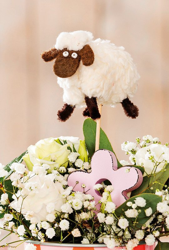 Schafstecker aus Teddyplüsch