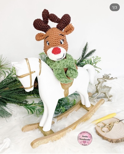 Rentier Elvis Häkelanleitung, DEUTSCH; PDF