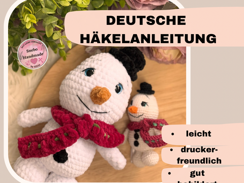 Schneemann Herby Häkelanleitung, DEUTSCH, PDF