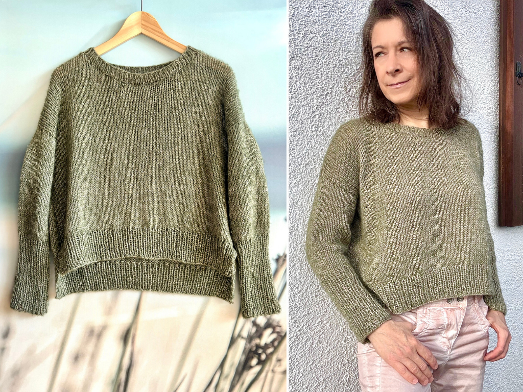 Strickanleitung | Leichter Basic Pullover SCHILF | einfach | nahtlos