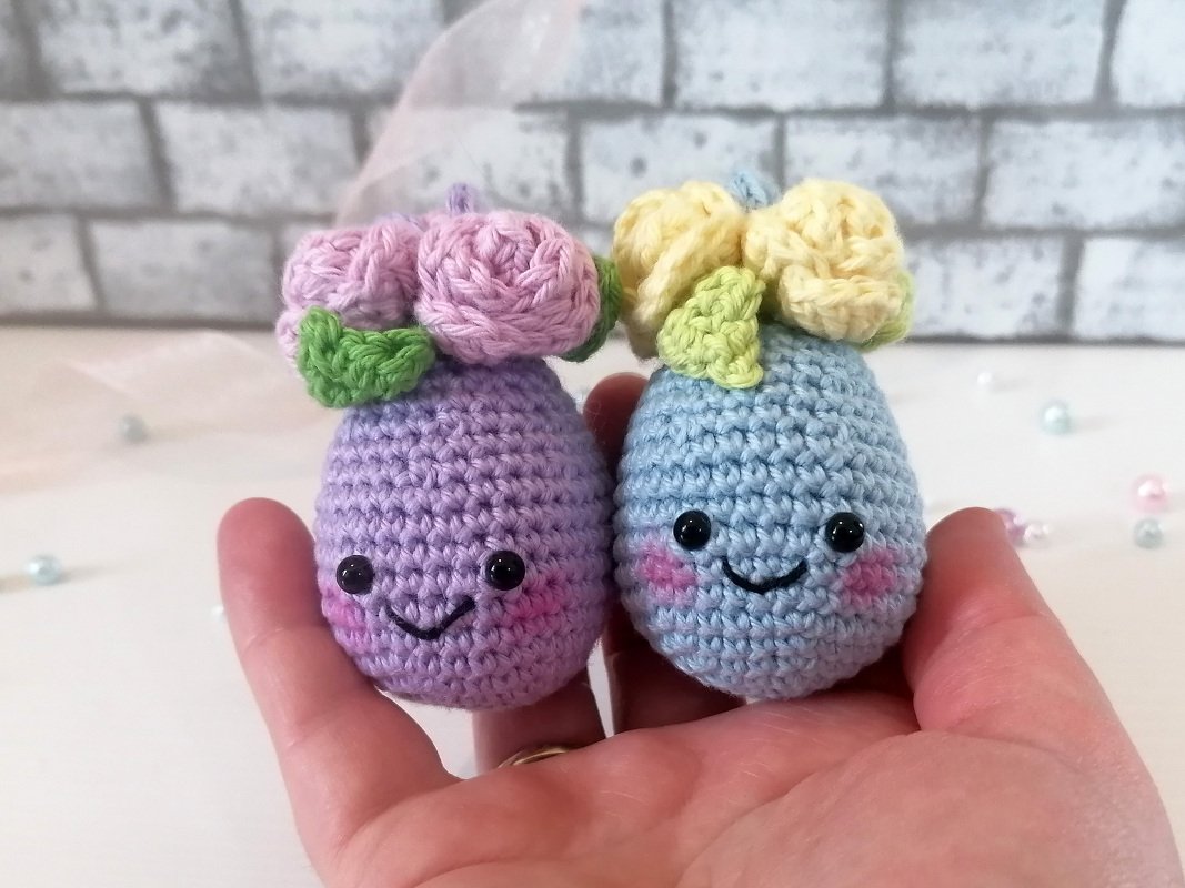 Crochet Pattern Happy Easter Egg with Rose Amigurumi - Image 2