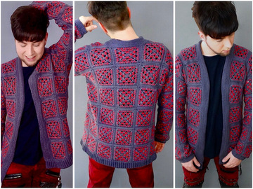 Pfau-Granny-Square Jacke - Häkelanleitung | Unisex | Universal