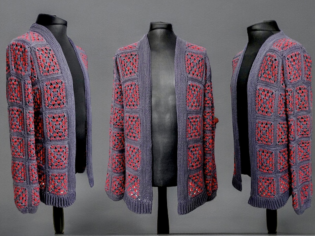 Pfau-Granny-Square Jacke - Häkelanleitung | Unisex | Universal - Bild 5