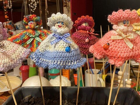 Blumenstecker - Blumenmädchen - Frühlingskinder - Stecker für ihre Blumen