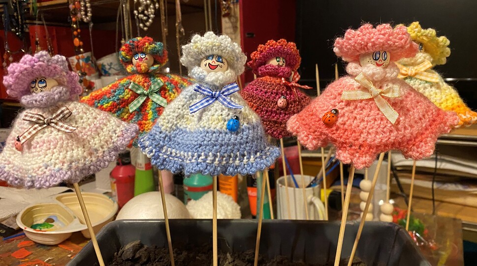 Blumenstecker - Blumenmädchen - Frühlingskinder - Stecker für ihre Blumen