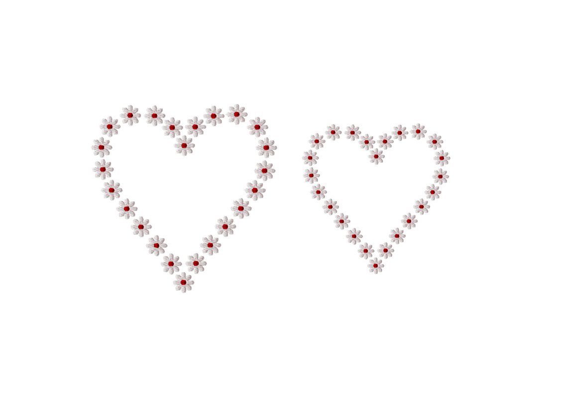 Stickdatei Blumenherz in zwei Größen