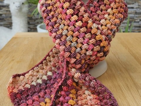 kuscheliger Noppen-Schal Häkelanleitung