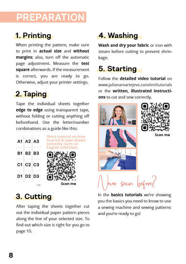 Long sleeve sewing pattern XS-XXXL, ladies jersey top lettuce hem patchwork