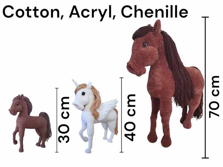 Crochet pattern Horse Unicorn Pegasus Alicorn