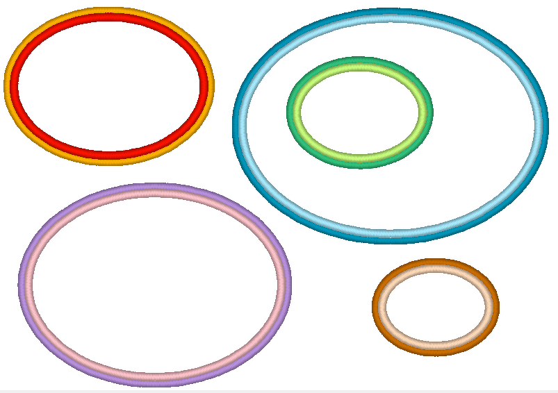 Stickdatei - ovale Buttons Rahmen mit doppeltem Rand in 13 Größen