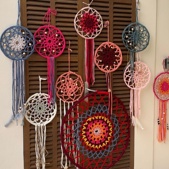 Crochet pattern dreamcatcher, tshirt yarn, beginnerfriendly, 2 in 1, US+UK