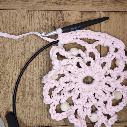 Crochet pattern dreamcatcher, tshirt yarn, beginnerfriendly, 2 in 1, US+UK