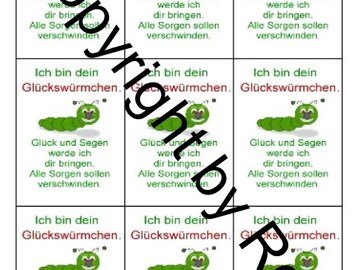 Sorgenwürmchen - Glückswürmchen - Spruchkarten