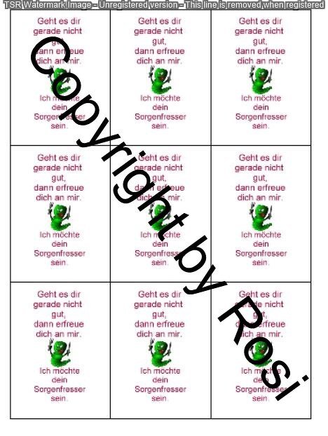 Sorgenwürmchen - Glückswürmchen - Spruchkärtchen