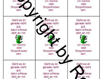 Sorgenwürmchen - Glückswürmchen - Spruchkärtchen