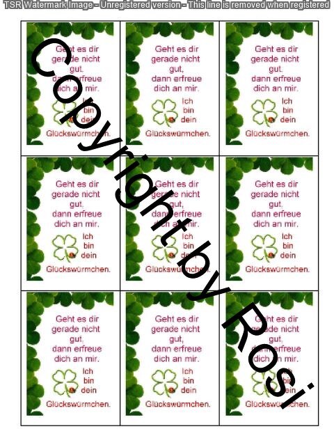 Sorgenwürmchen - Glückswürmchen - Sprüche - Kärtchen - Karte