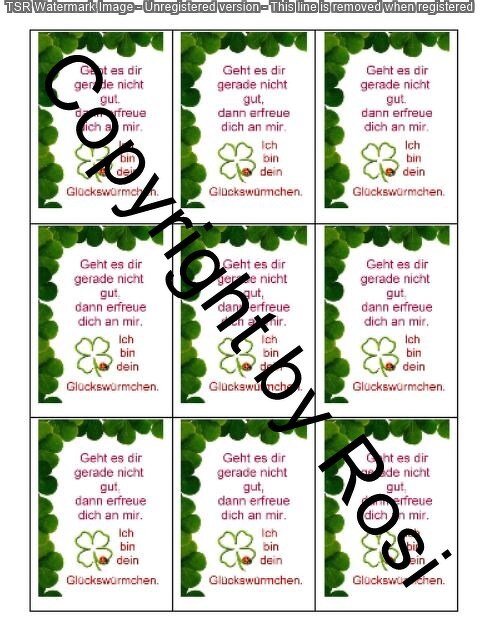 Sorgenwürmchen - Glückswürmchen - Sprüche - Kärtchen - Karte - Bild 2