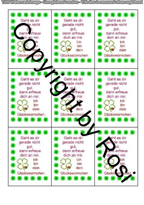 Sorgenwürmchen - Glückswürmchen - Sprüche - Kärtchen - Karte