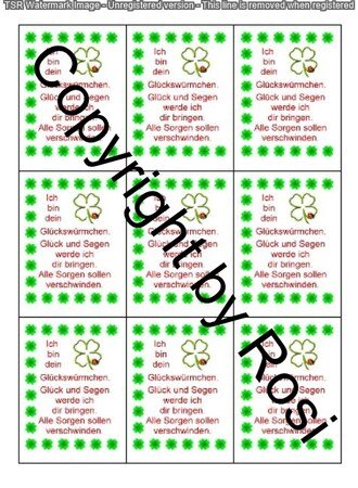 Sorgenwürmchen - Glückswürmchen - Sprüche - Kärtchen - Karte