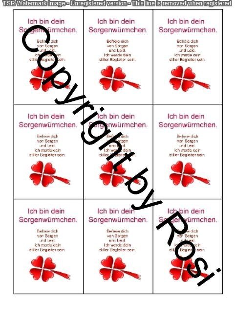 Sorgenwürmchen - Glückswürmchen - Sprüche - Kärtchen - Karte - Bild 2