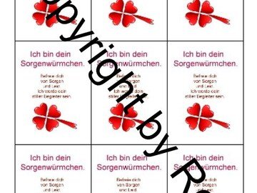 Sorgenwürmchen - Glückswürmchen - Sprüche - Kärtchen - Karte