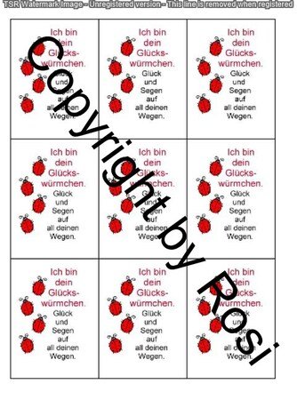 Sorgenwürmchen - Glückswürmchen - Sprüche - Kärtchen - Karte