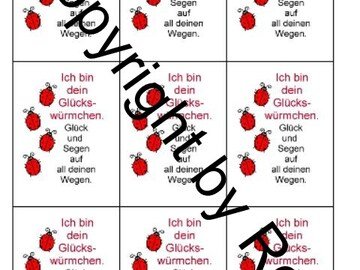 Sorgenwürmchen - Glückswürmchen - Sprüche - Kärtchen - Karte