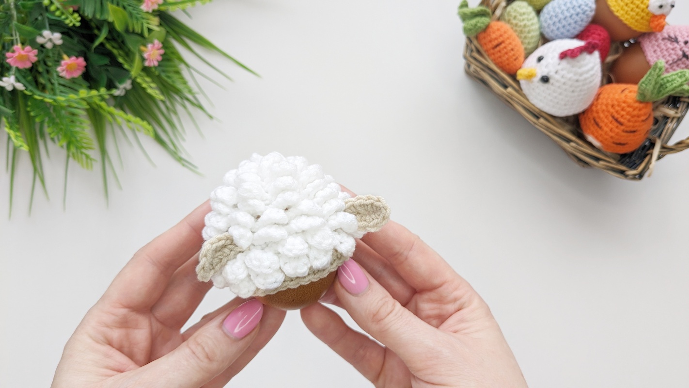 Crochet Sheep Easter Egg Cozy - Image 6