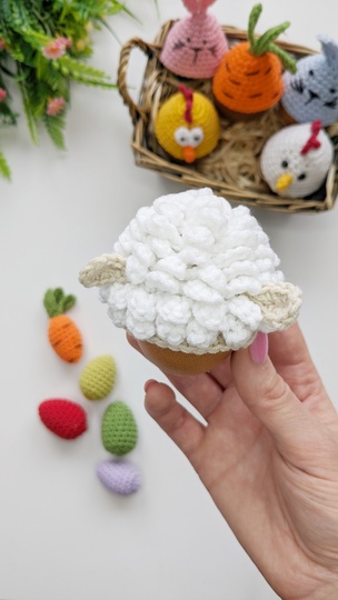 Crochet Sheep Easter Egg Cozy