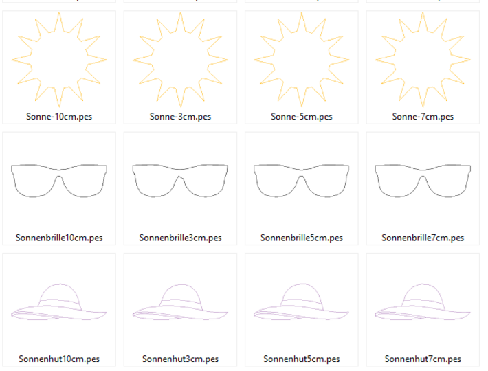 Stickdatei - Maritim Sommer Linien Redwork