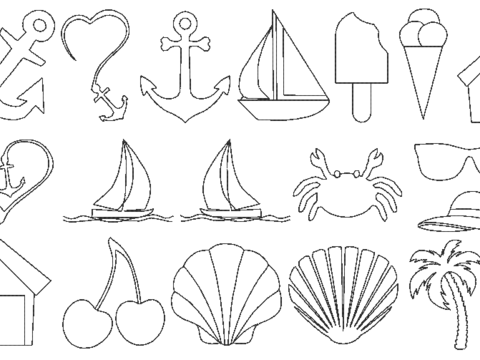 Stickdatei - Maritim Sommer Linien Redwork