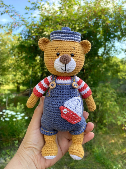 Crochet bear amigurumi pattern  Eric, the Lifeguard Bear