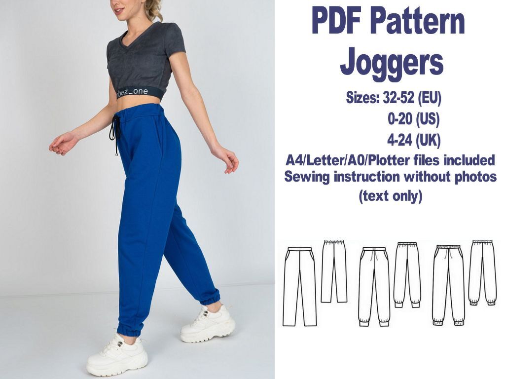 Joggers Sewing Pattern PDF Sewing Patterns Womens Patterns PDF Girl Pattern - Image 5