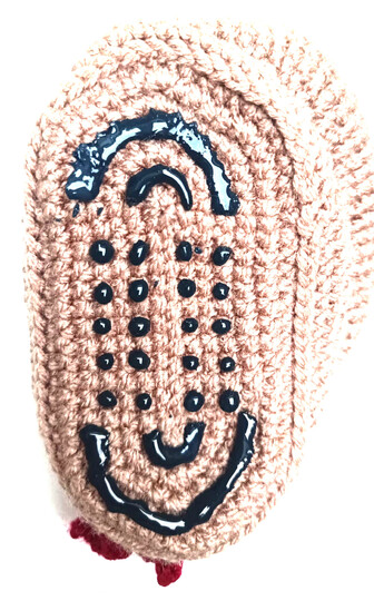 Häkelanleitung Pantoffel Feuer und Flamme Gr. 20, 12 cm