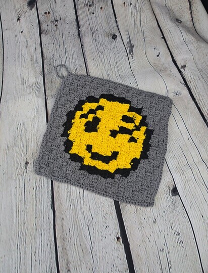 Smiley Face C2C Potholder in two designs