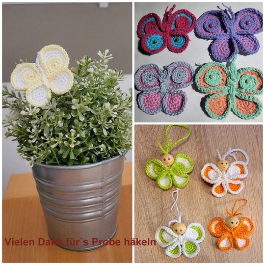 Schmetterlinge häkeln - Häkelanleitung PDF