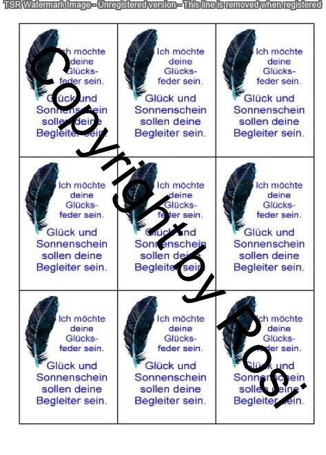 Glücksfeder Kärtchen zum Beilegen
